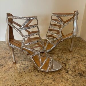 Aldo Silver Strappy Heels